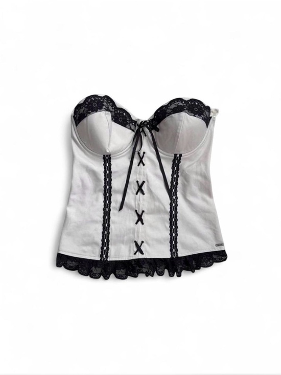 Guess Tops - y2k guess lacey corset bustier top ⋆.𐙚 ̊